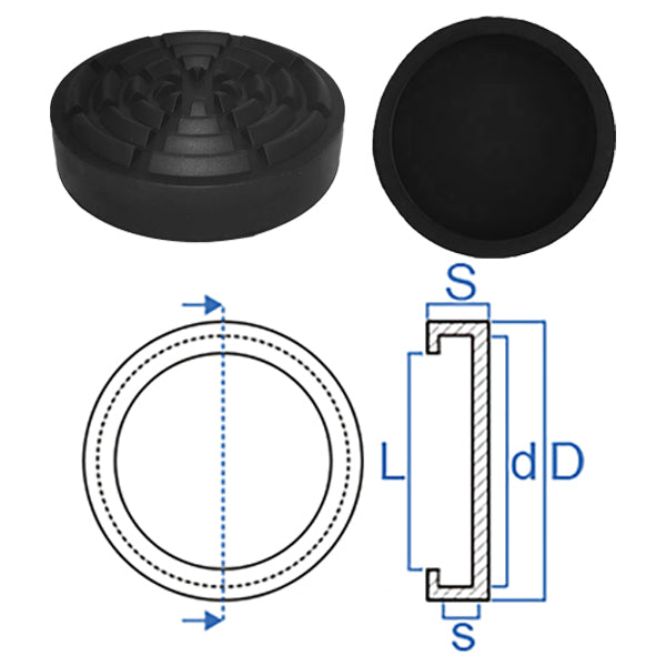 Tampone a cuffia - CUF110/100 - Per sollevatori modello: BRADBURY, KONI, TECALEMIT Tampone a cuffia - CUF110/100 - Per sollevatori modello: BRADBURY, KONI, TECALEMIT
